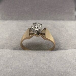 14K Gold Diamond Ring, size 5.5